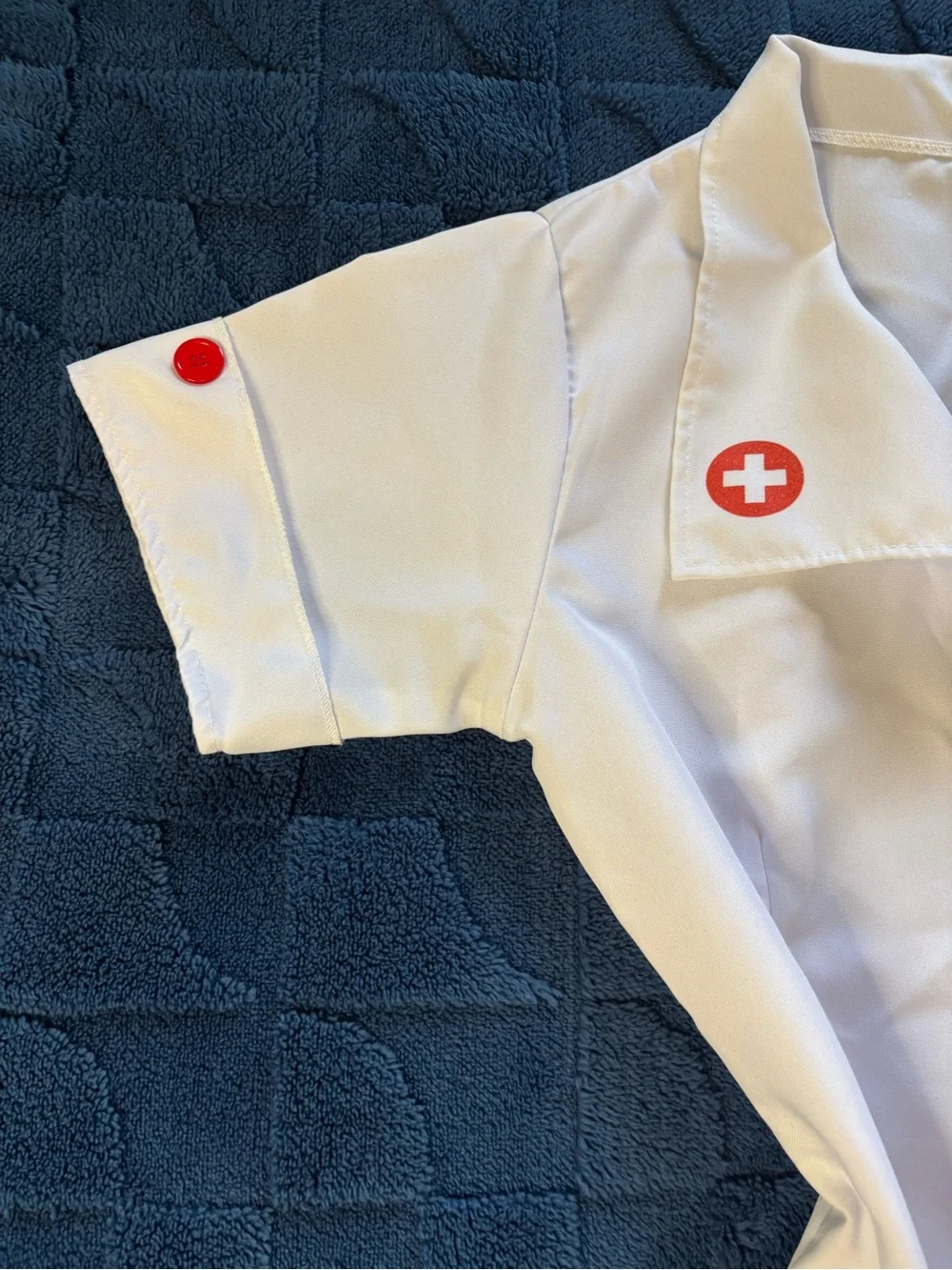 Halloween Women White Nurse Dress with Cap Costume Set